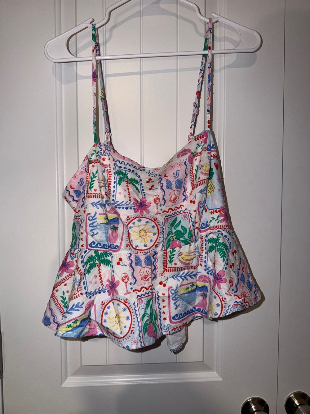 ARULA White Multi Floral Tile Print Camisole